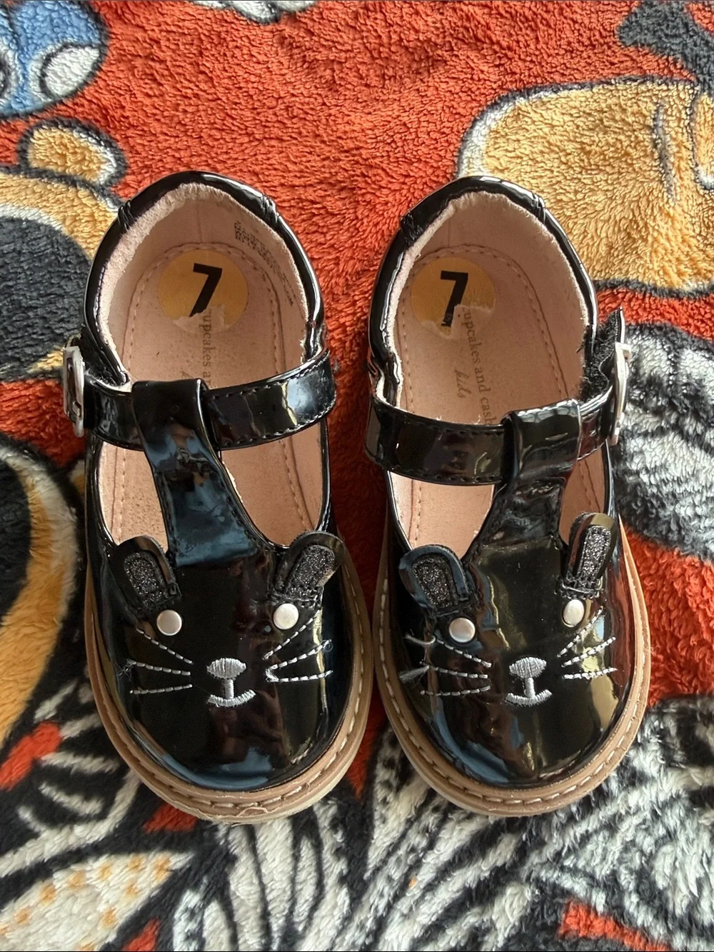cupcakes & cashmere Black Patent Mary Jane Bunny Shoes